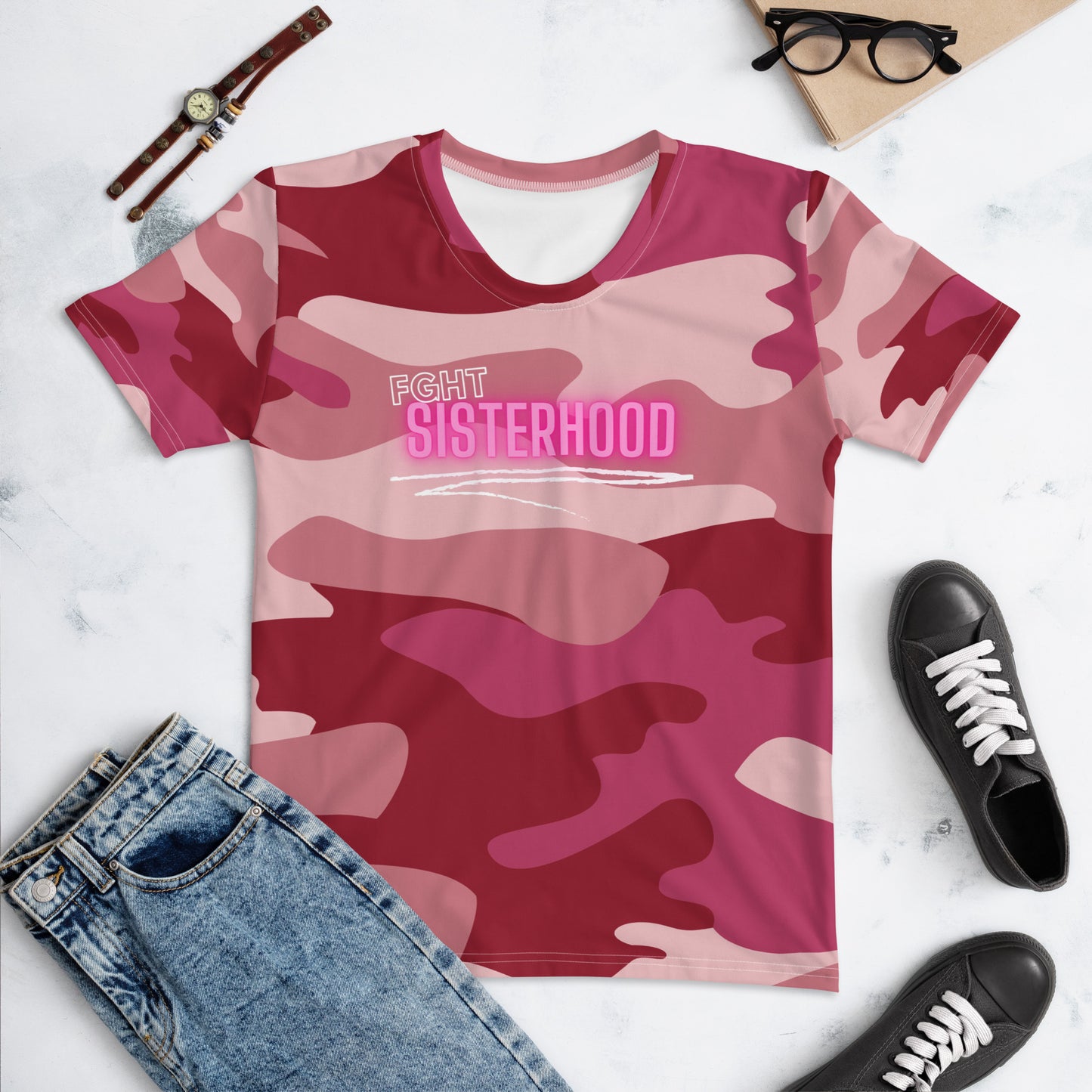 FGHT Sisterhood Pink & Pink Camo Shirt