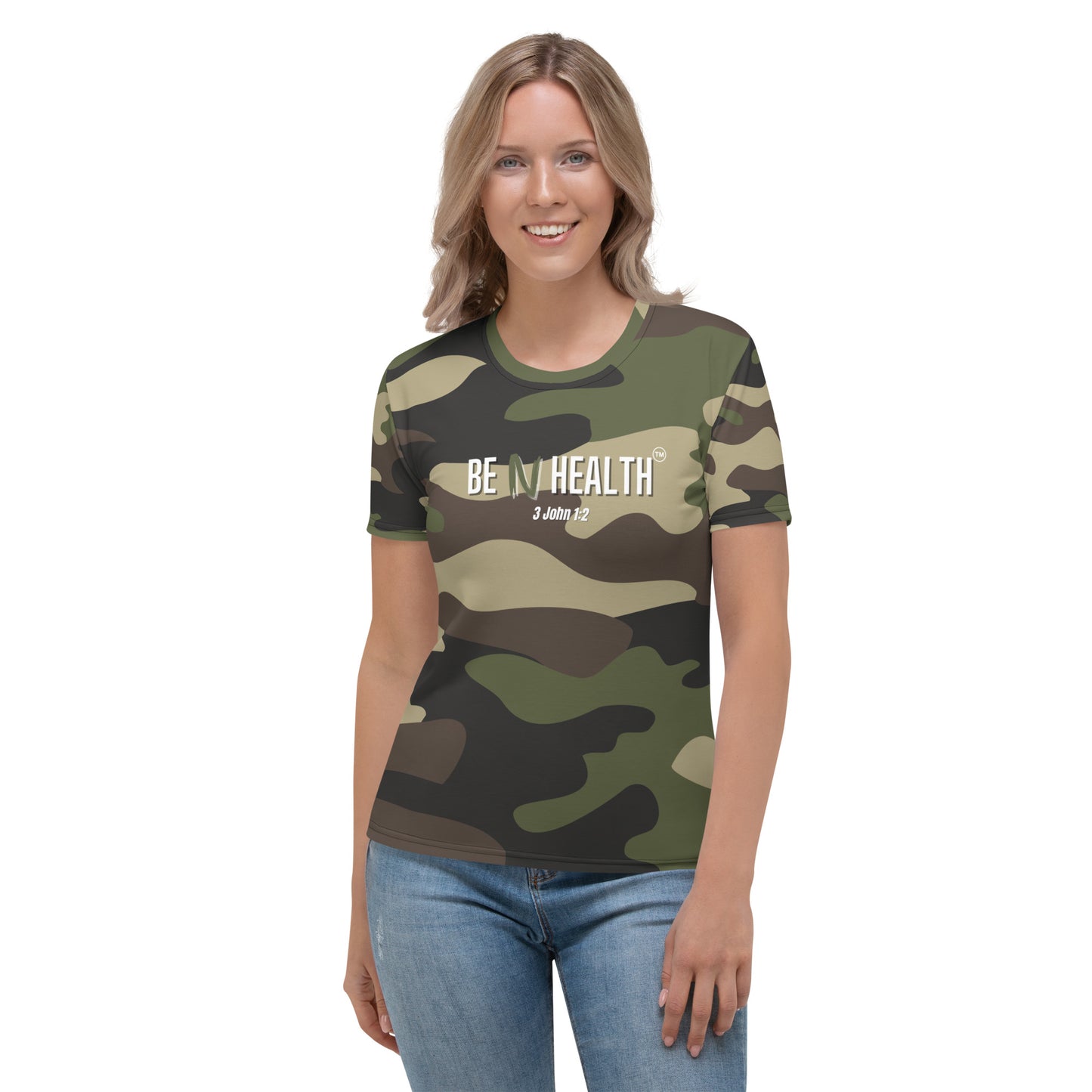 Be N Health Women's Green Camo Versatile T-shirt