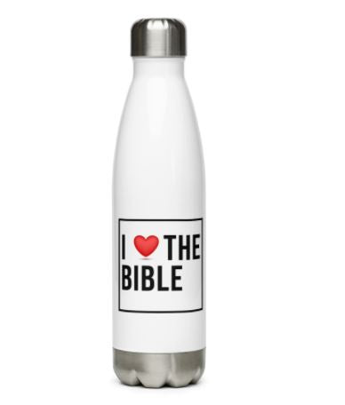 I Love the Bible Stainless Steel Water Bottle