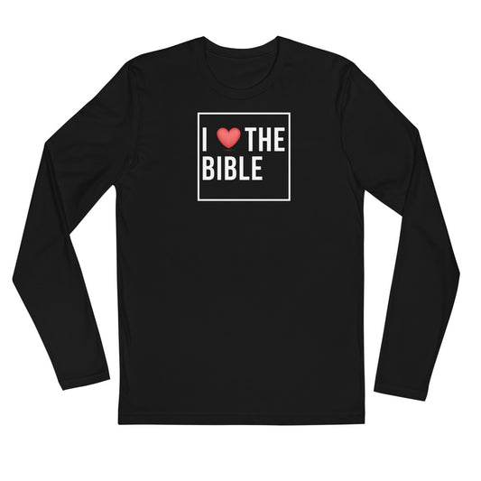 I Love the Bible - Men's Long Sleeve Fitted Crew