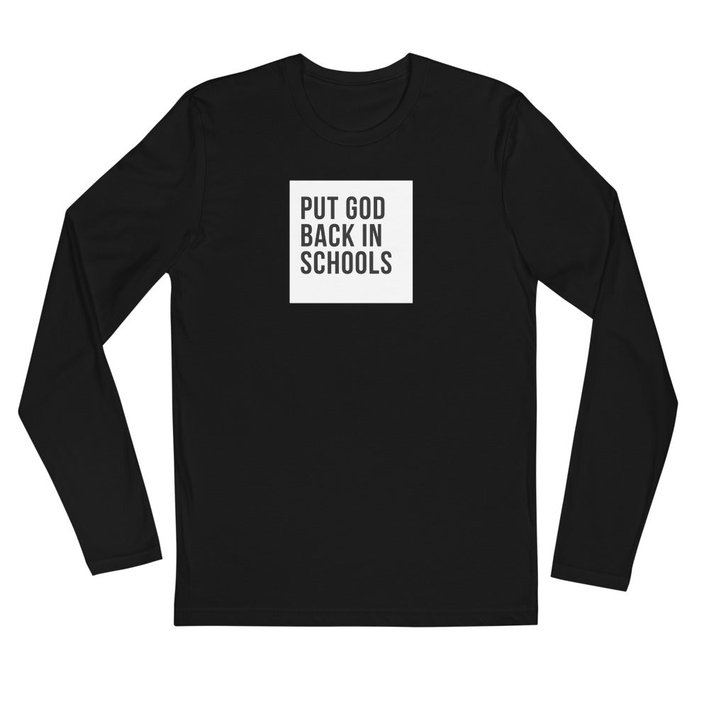 Put God Back in Schools - Men's Long Sleeve Fitted Crew