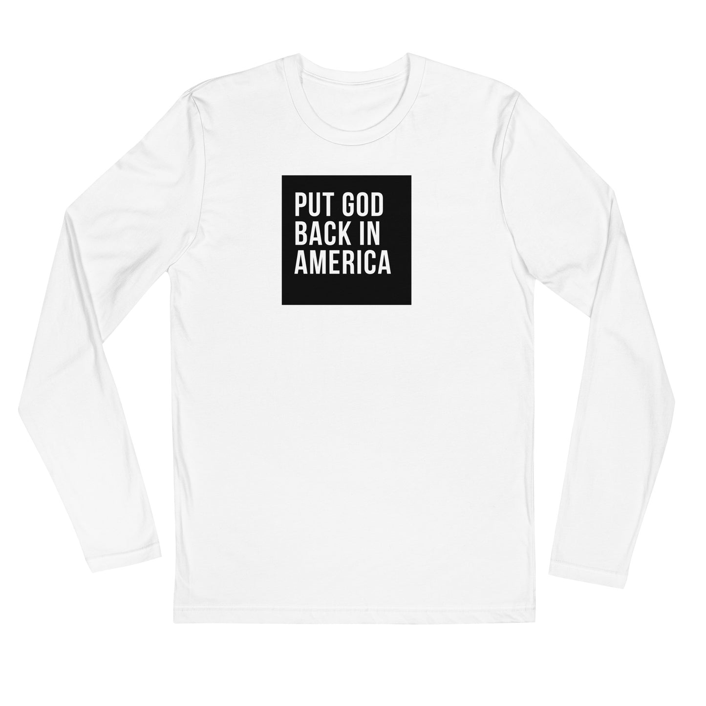 Put God Back in America - Men's Long Sleeve Fitted Crew